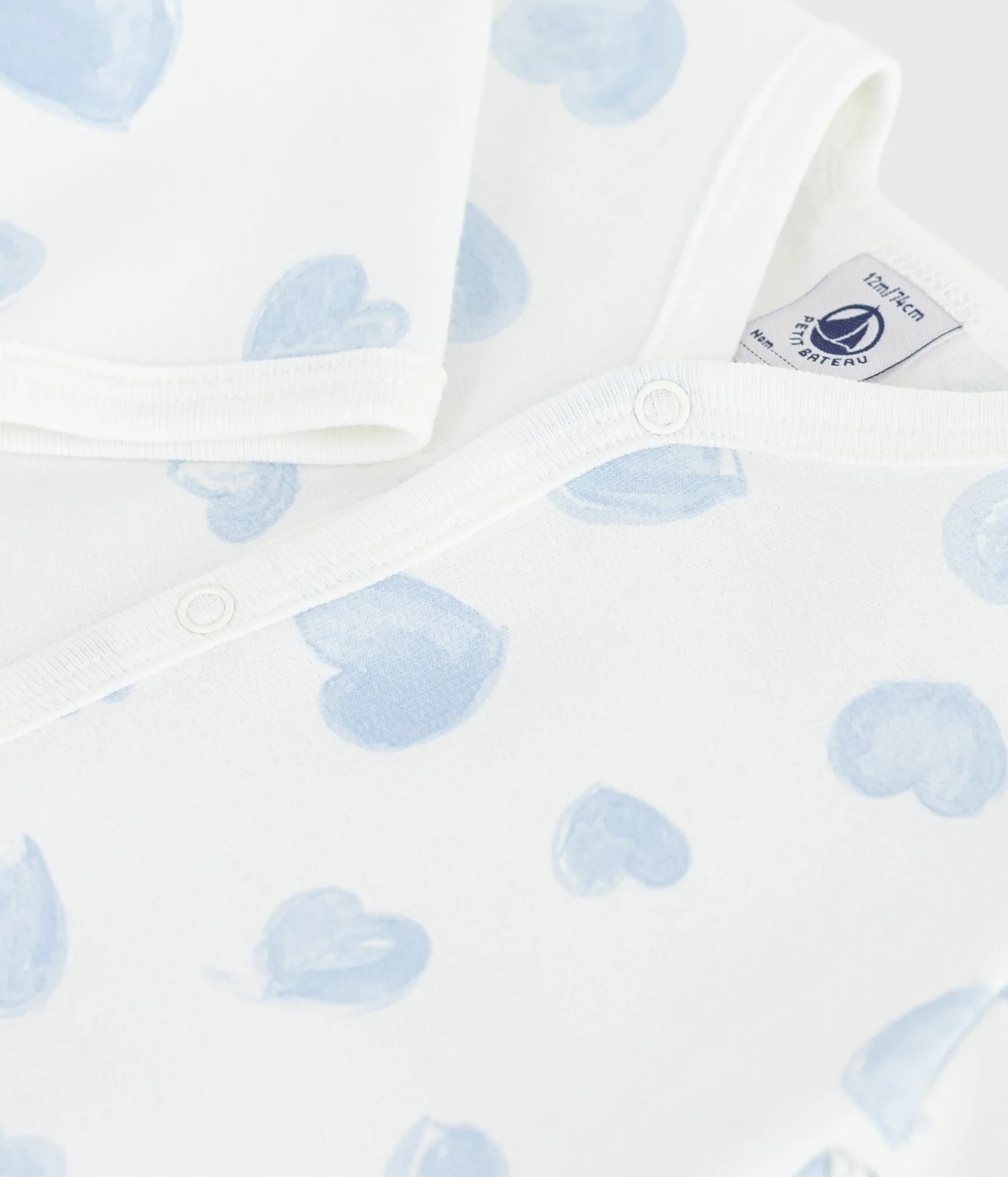Babies' brushed fleece heart-print pyjamas with a collar