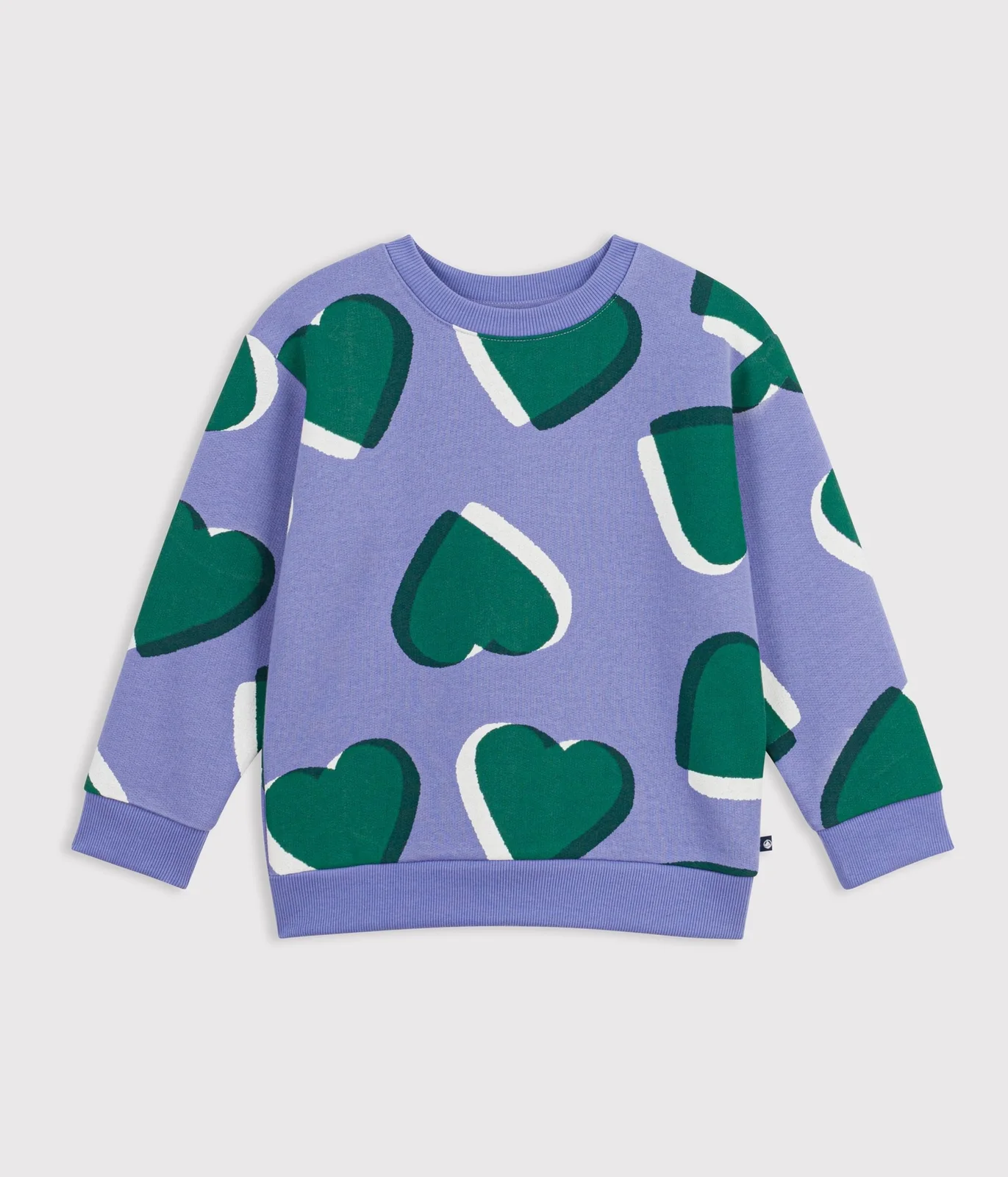 Children's cotton sweatshirt printed with hearts