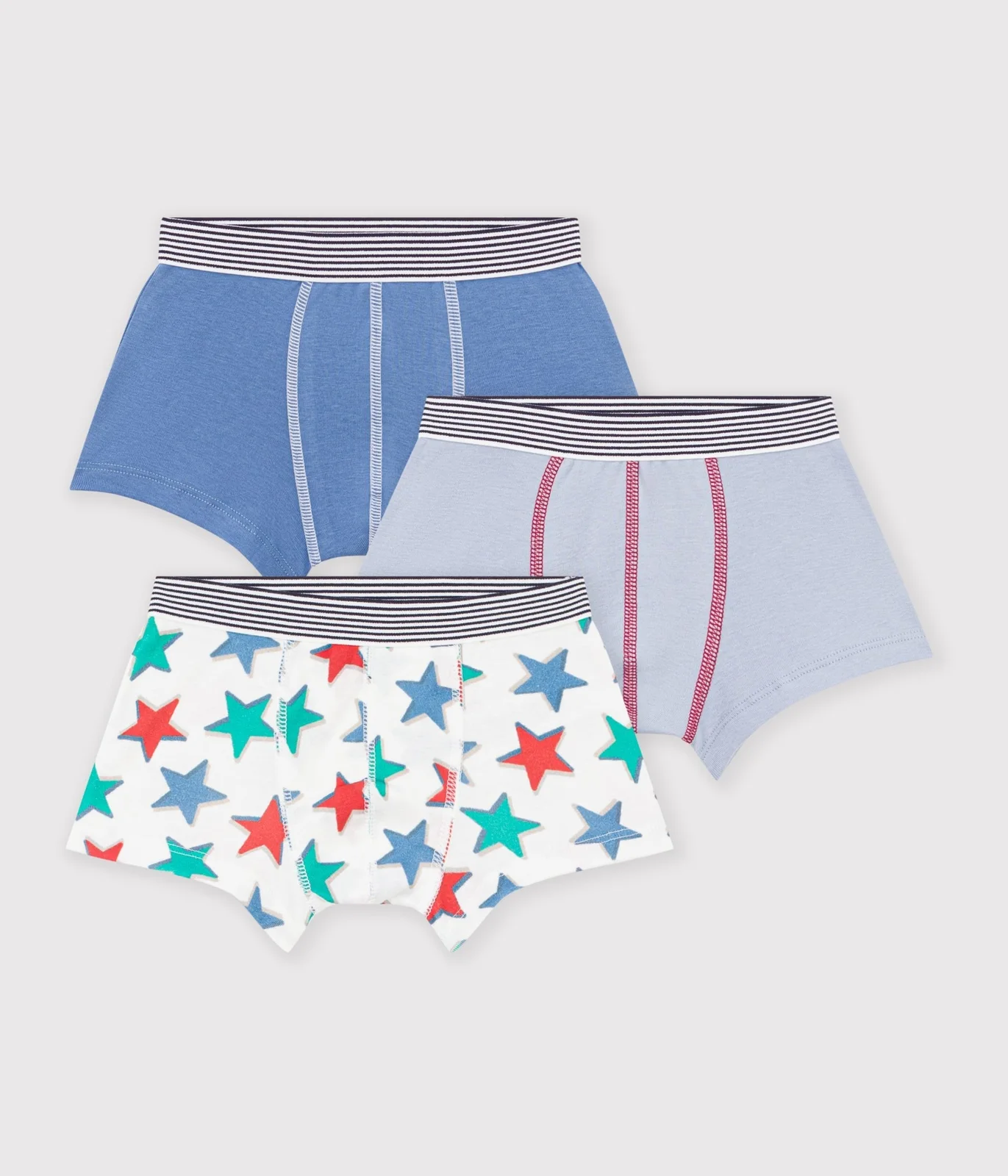 Pack of children's star-print cotton boxers