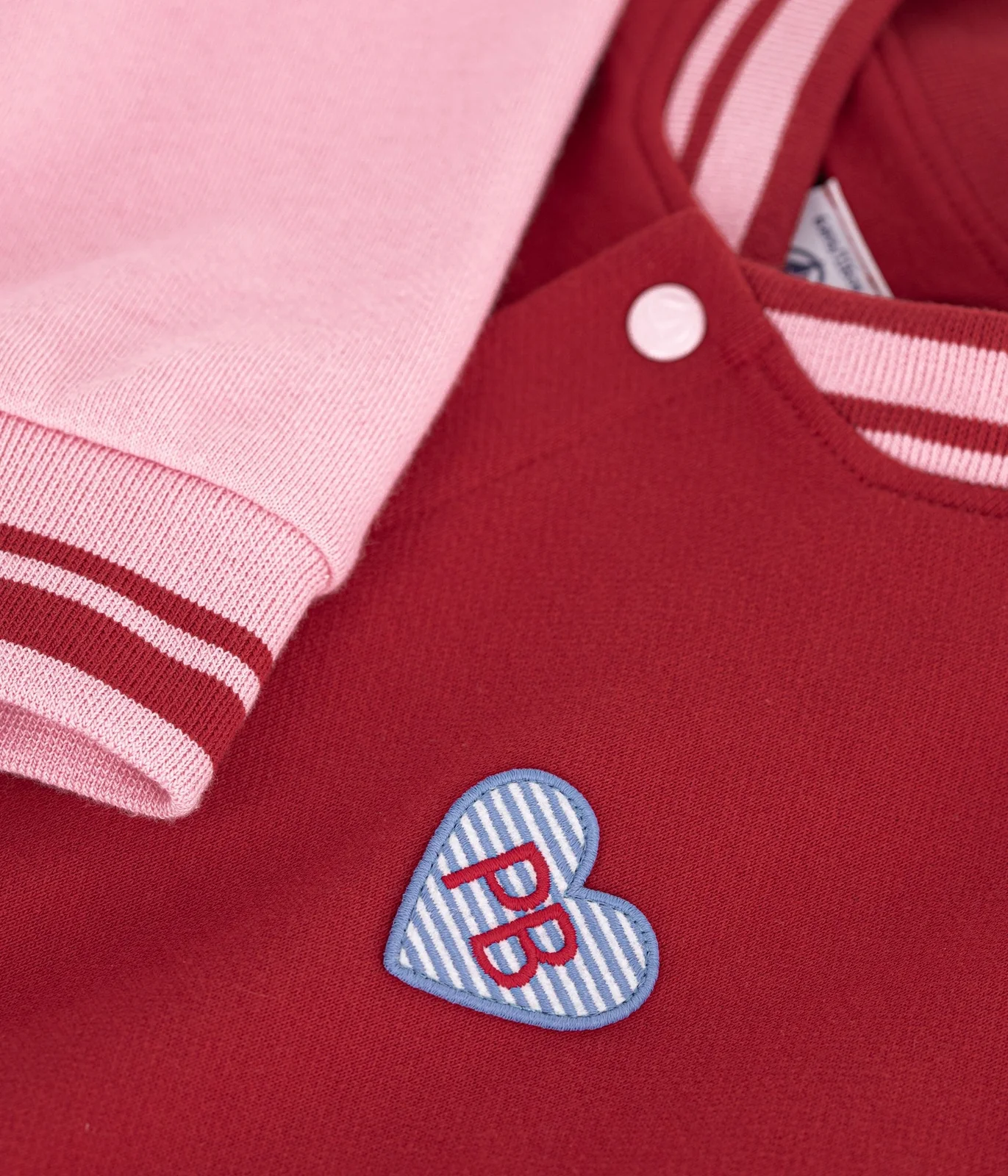Children's varsity-style jacket in colourblock cotton