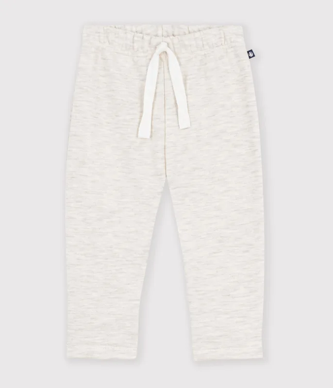 Babies' plain cotton trousers