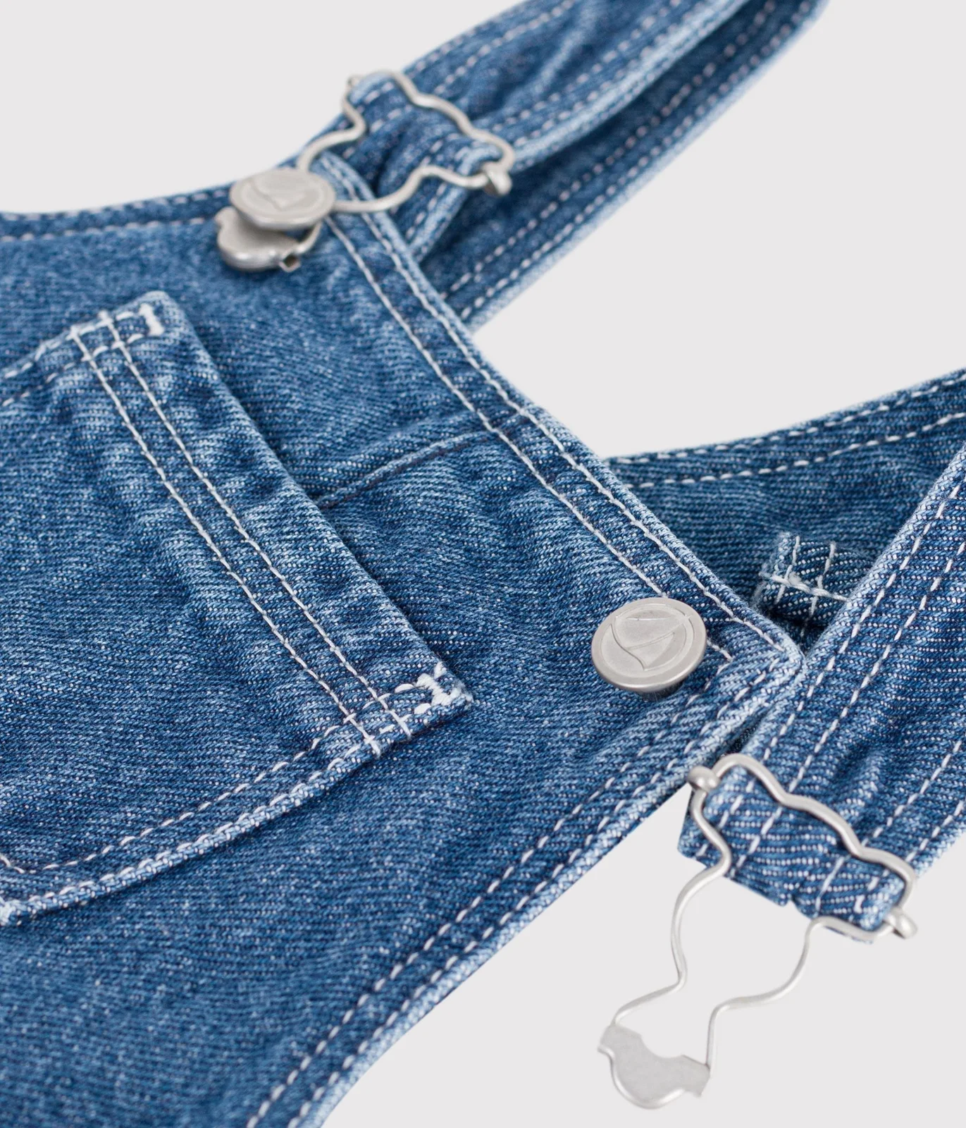 Babies' long-leg denim dungarees