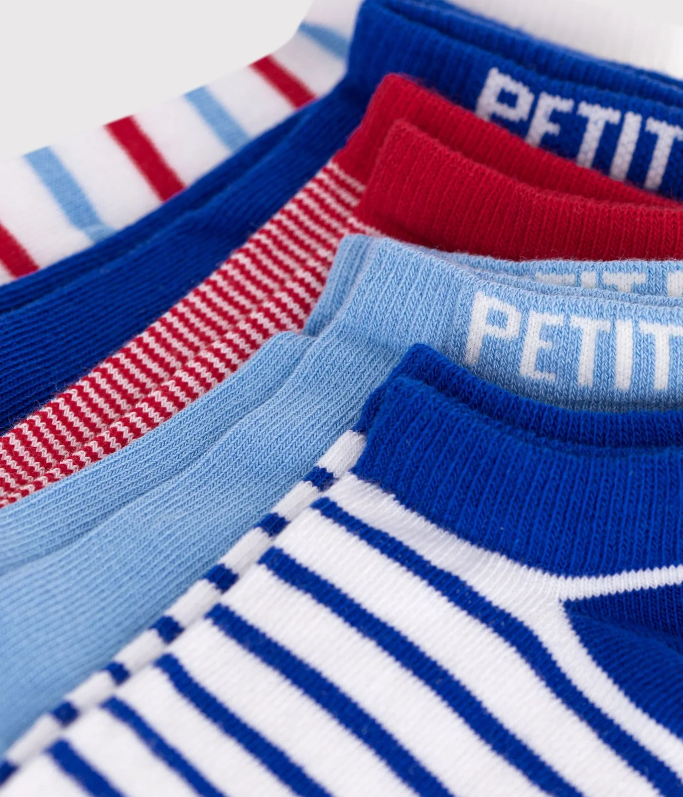 Children's stripy and plain cotton socks - 5-pack