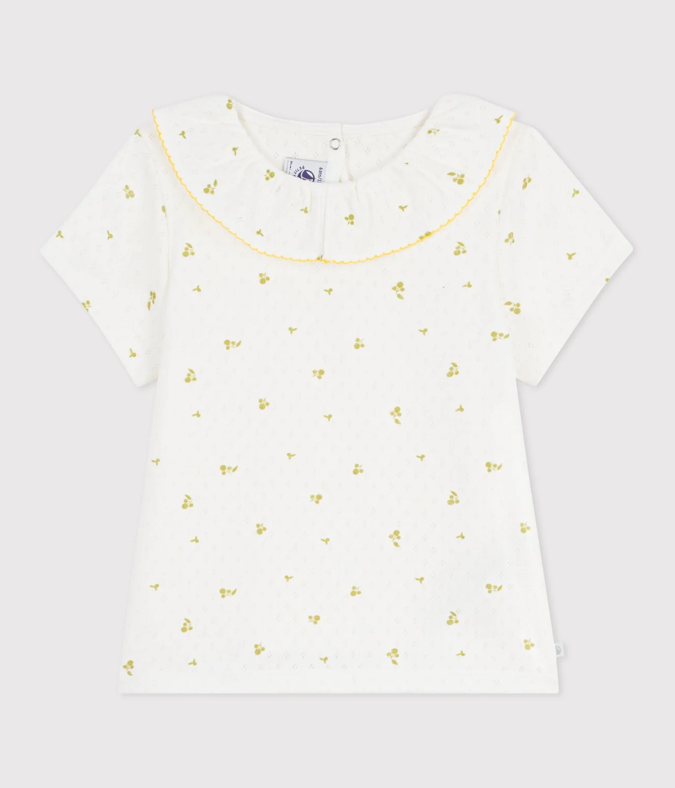 Children's short-sleeved floral print cotton T-shirt