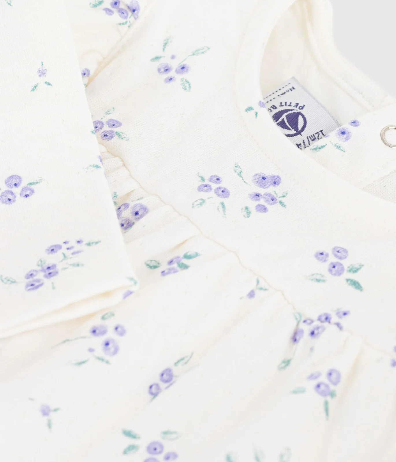 Babies' long-sleeved floral-print cotton blouse