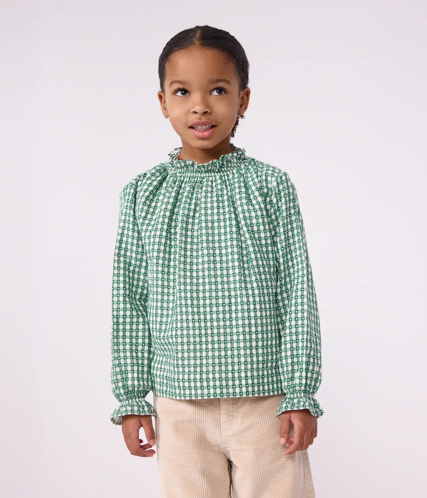 Children's long-sleeved printed cotton blouse