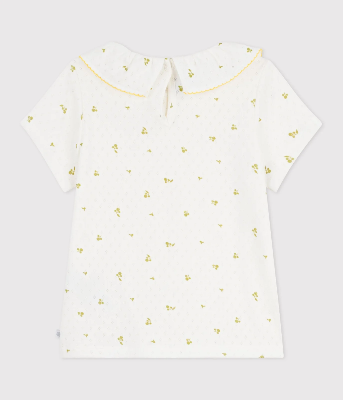 Children's short-sleeved floral print cotton T-shirt