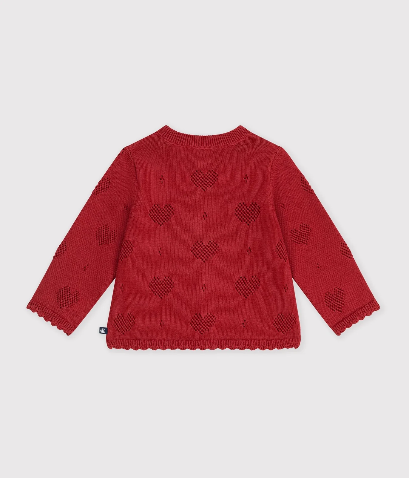 Babies' cotton cardigan with a heart pattern