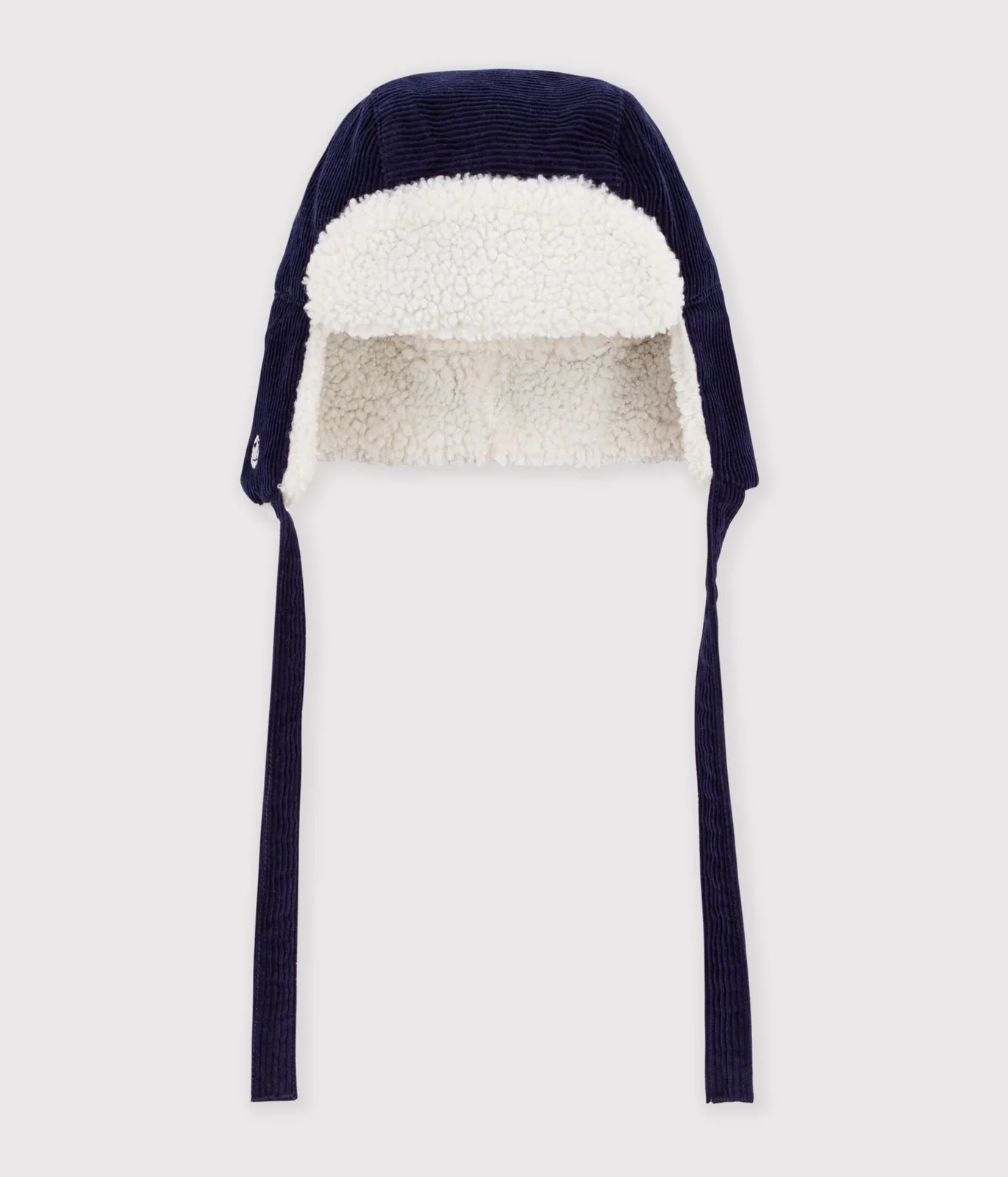 Babies' chapka in sherpa-lined corduroy