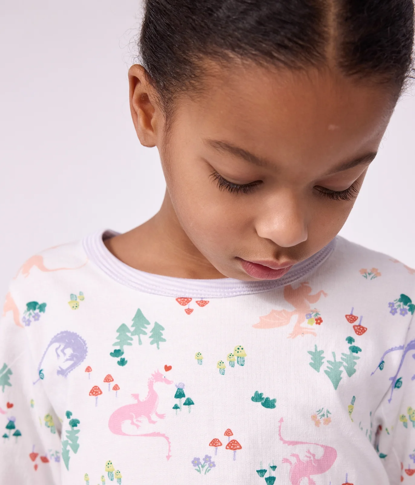 Children's pyjamas in fleece with a dragon print