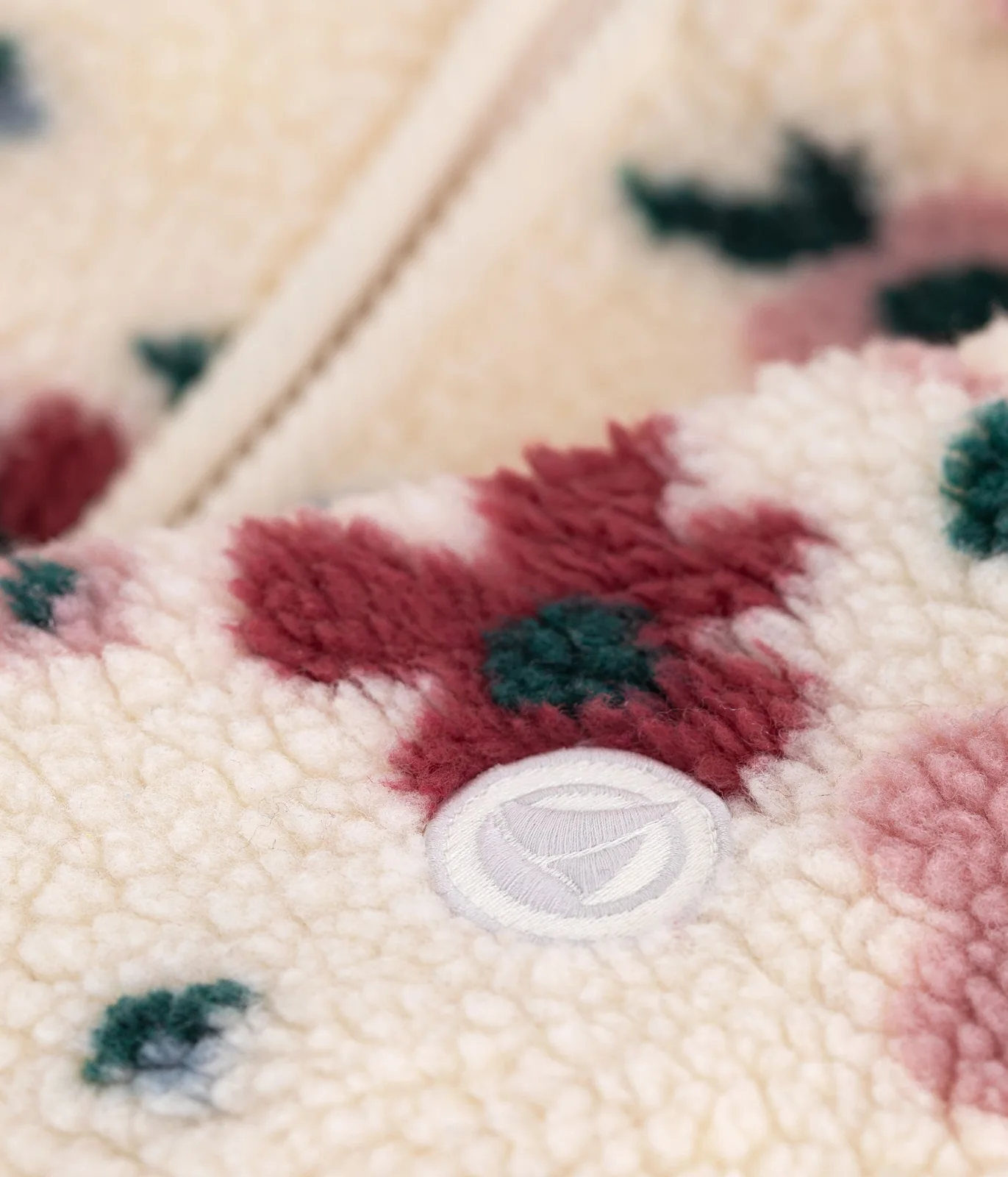 Children's hooded jacket in floral sherpa