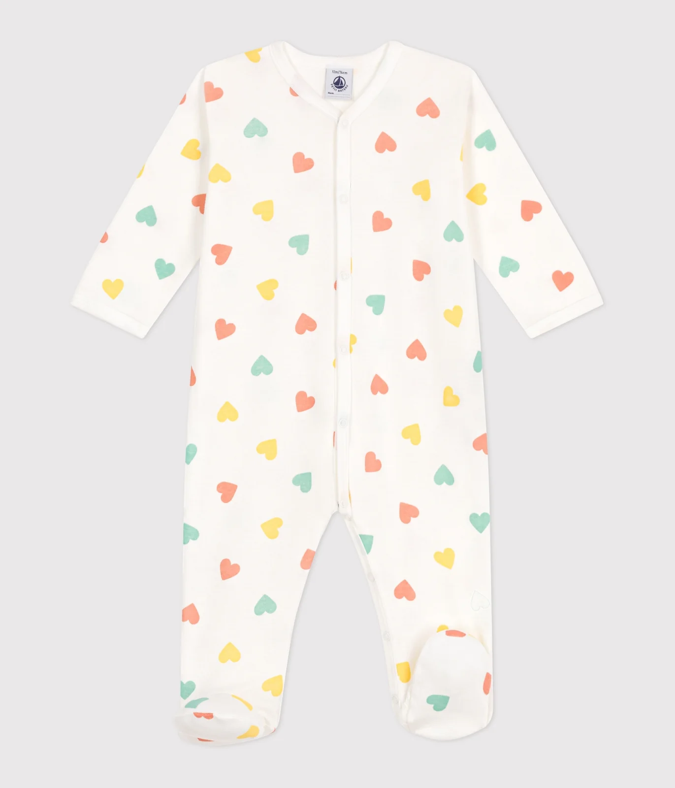 Babies' heart pattern cotton pyjamas