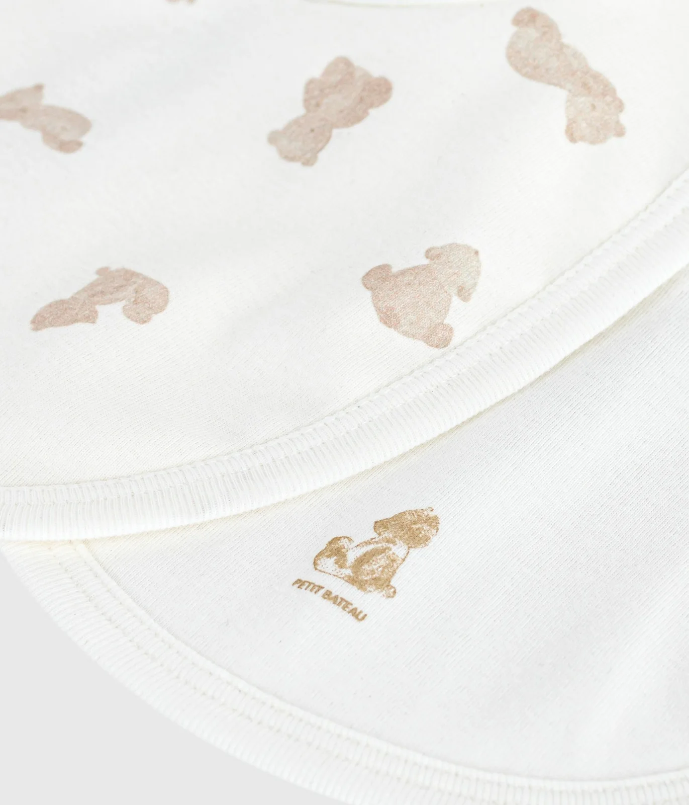 Pack of babies' bear-print cotton bibs