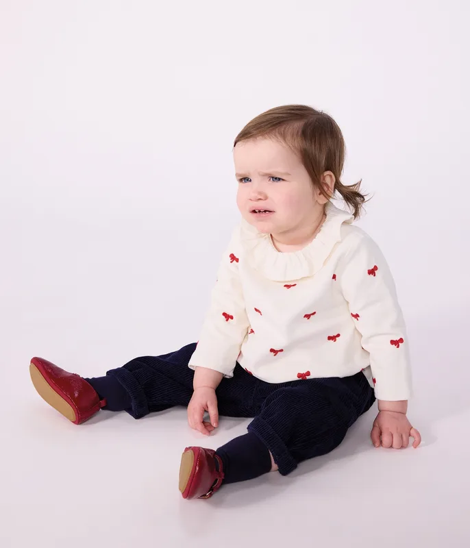 Babies' plain corduroy trousers