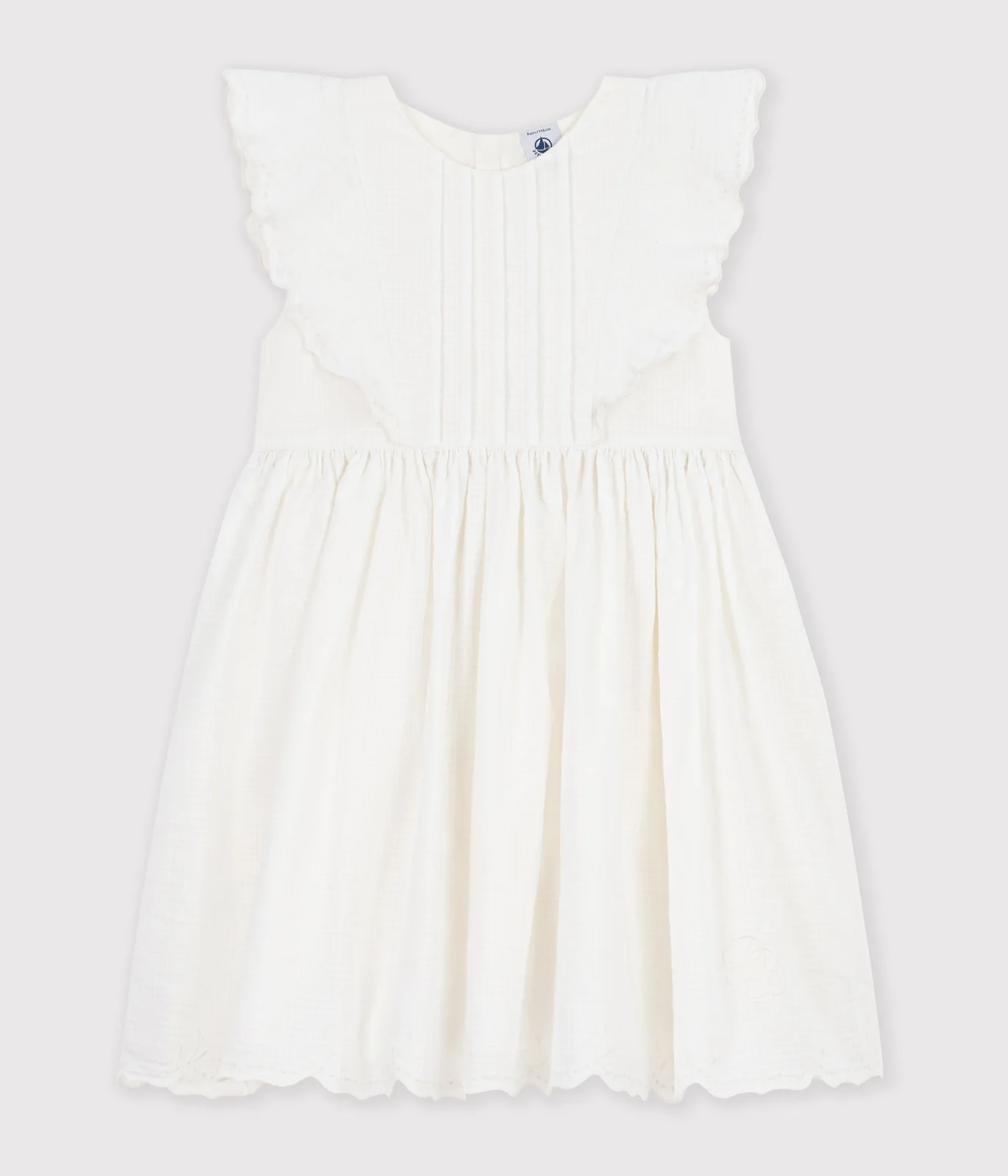 Children's plain short-sleeved poplin dress