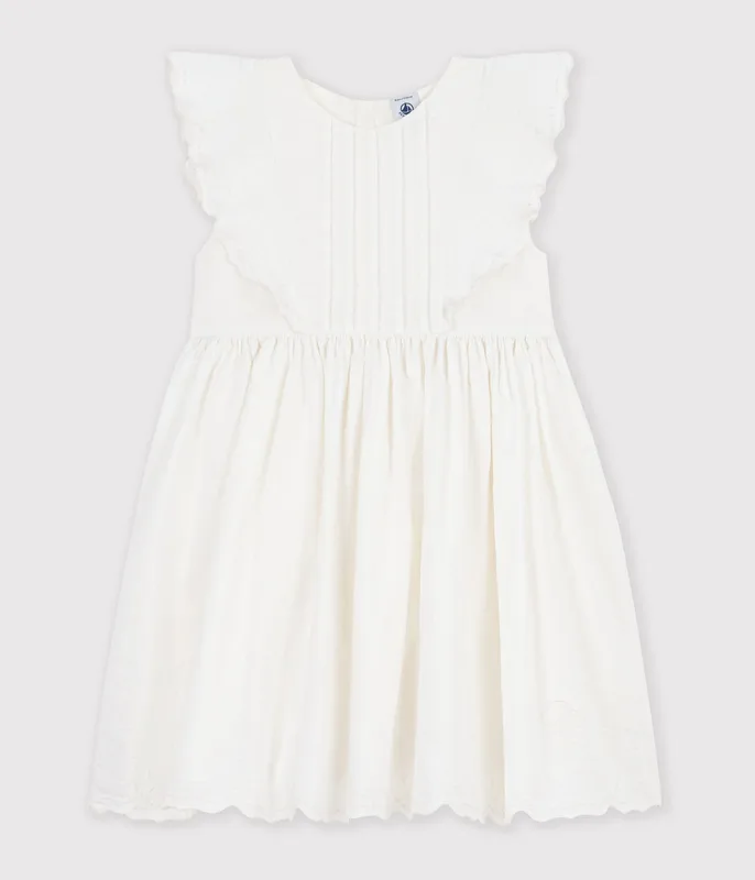 Children's plain short-sleeved poplin dress