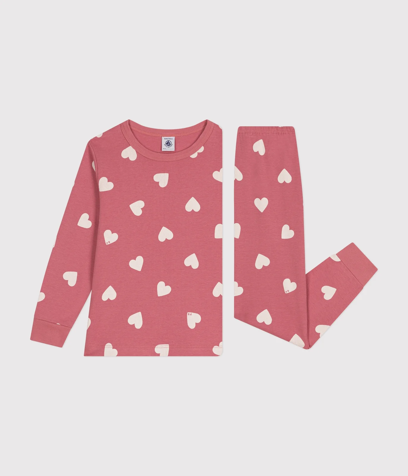 Children's heart print cotton pyjamas