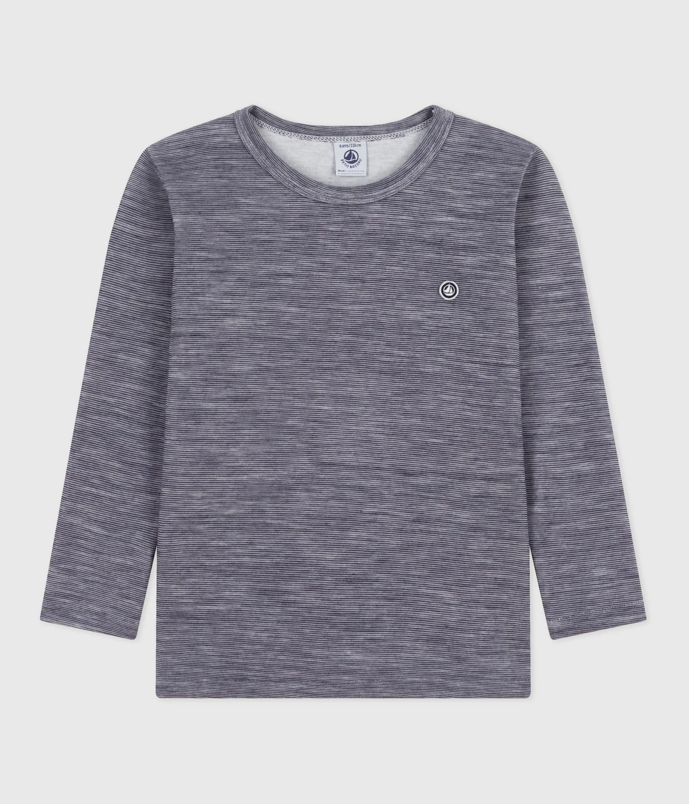 Unisex long-sleeved wool and cotton T-shirt for children