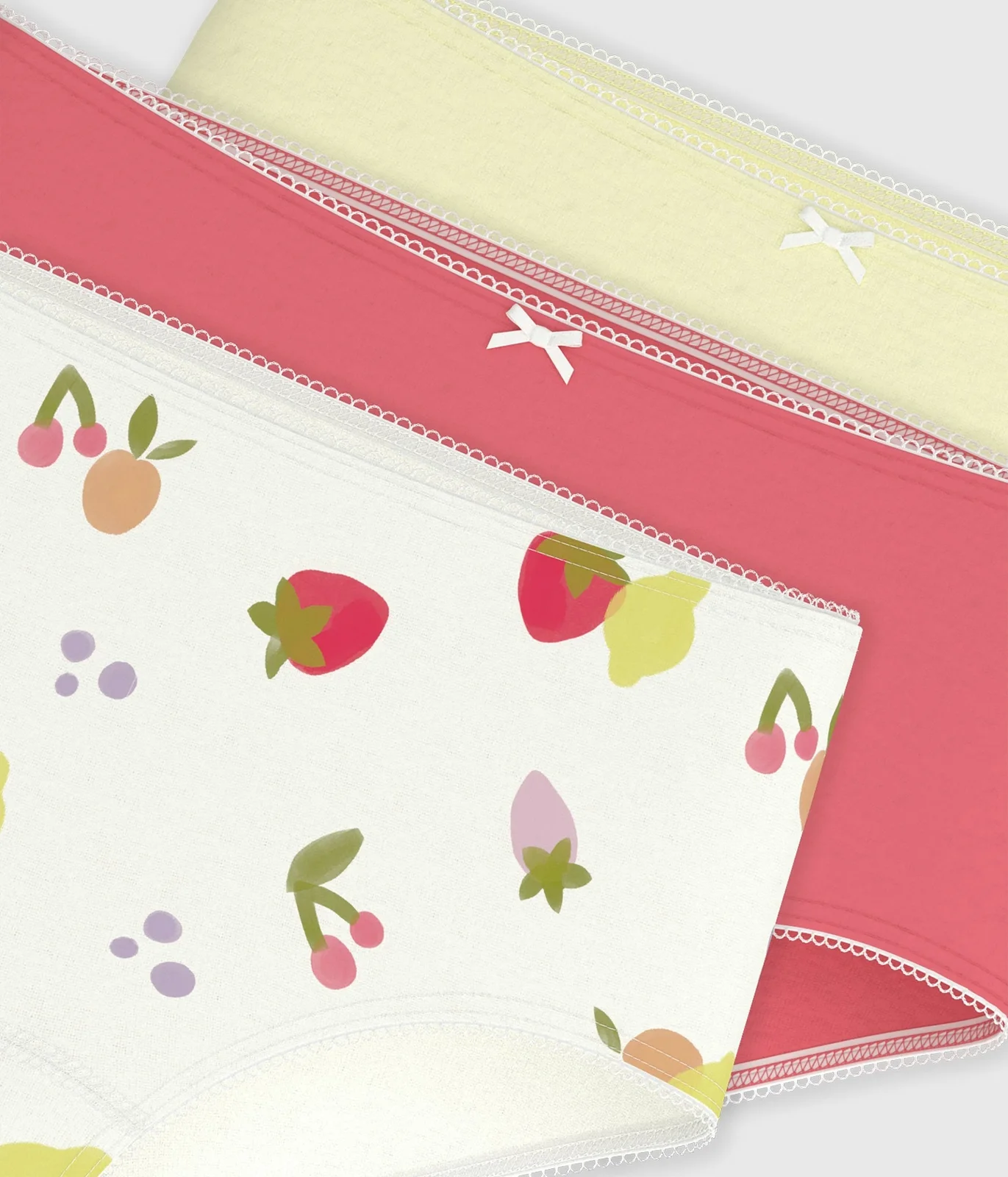 Pack of children's fruit-print cotton shorties