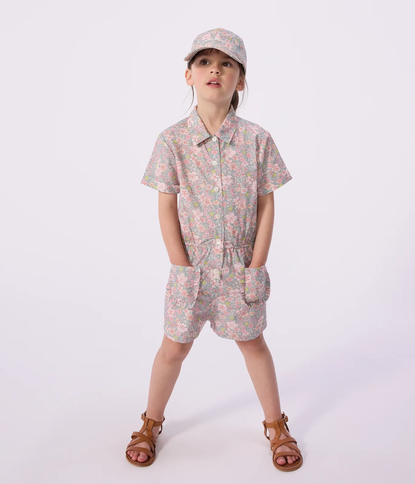Children's short cotton jumpsuit