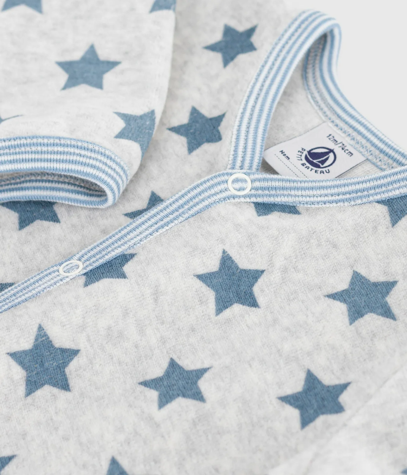 Babies' star-print velour pyjamas