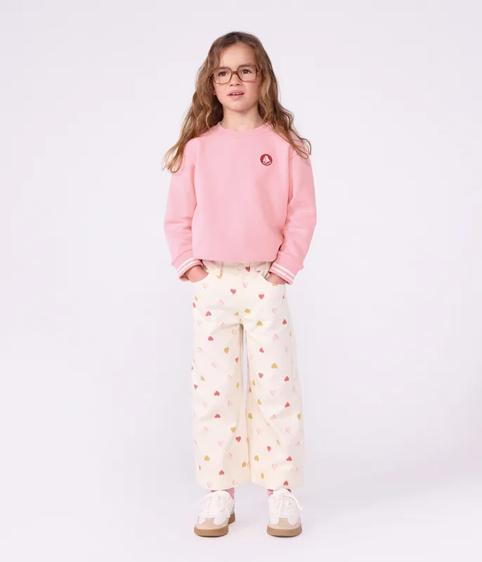 Children's wide-leg cotton trousers