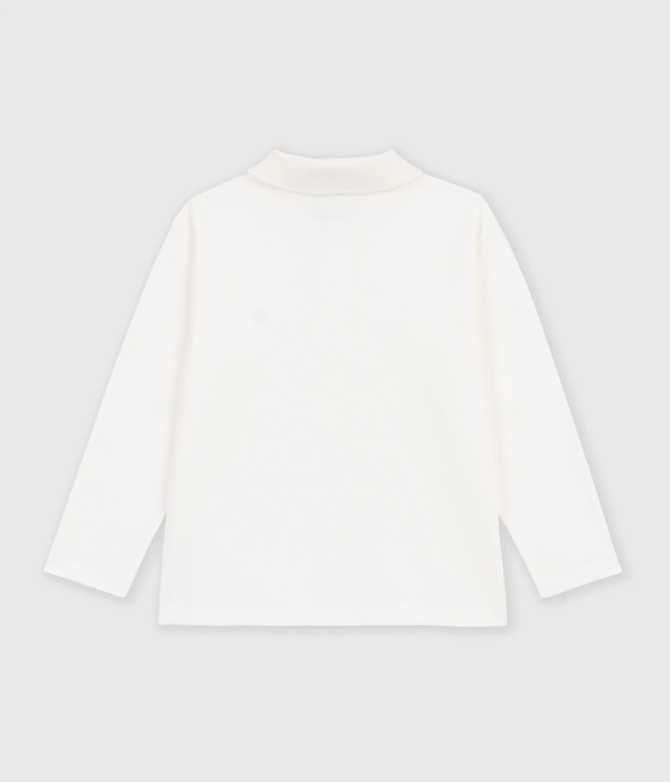 Children's plain long-sleeved cotton polo shirt