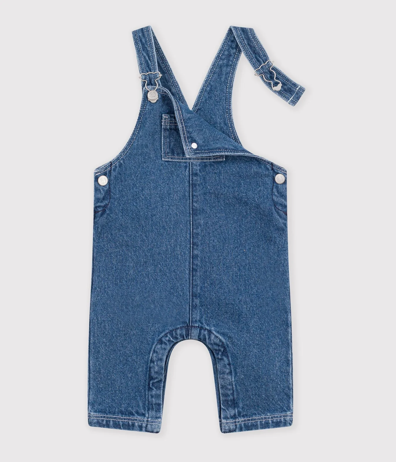 Babies' long-leg denim dungarees