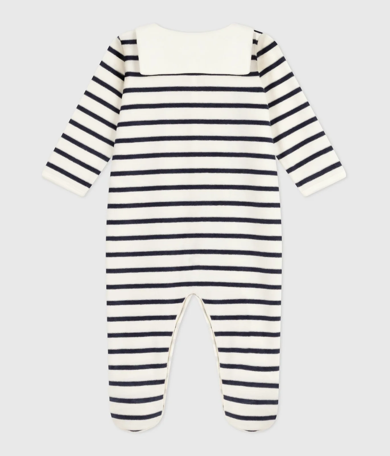 Babies' stripy velour pyjama suit