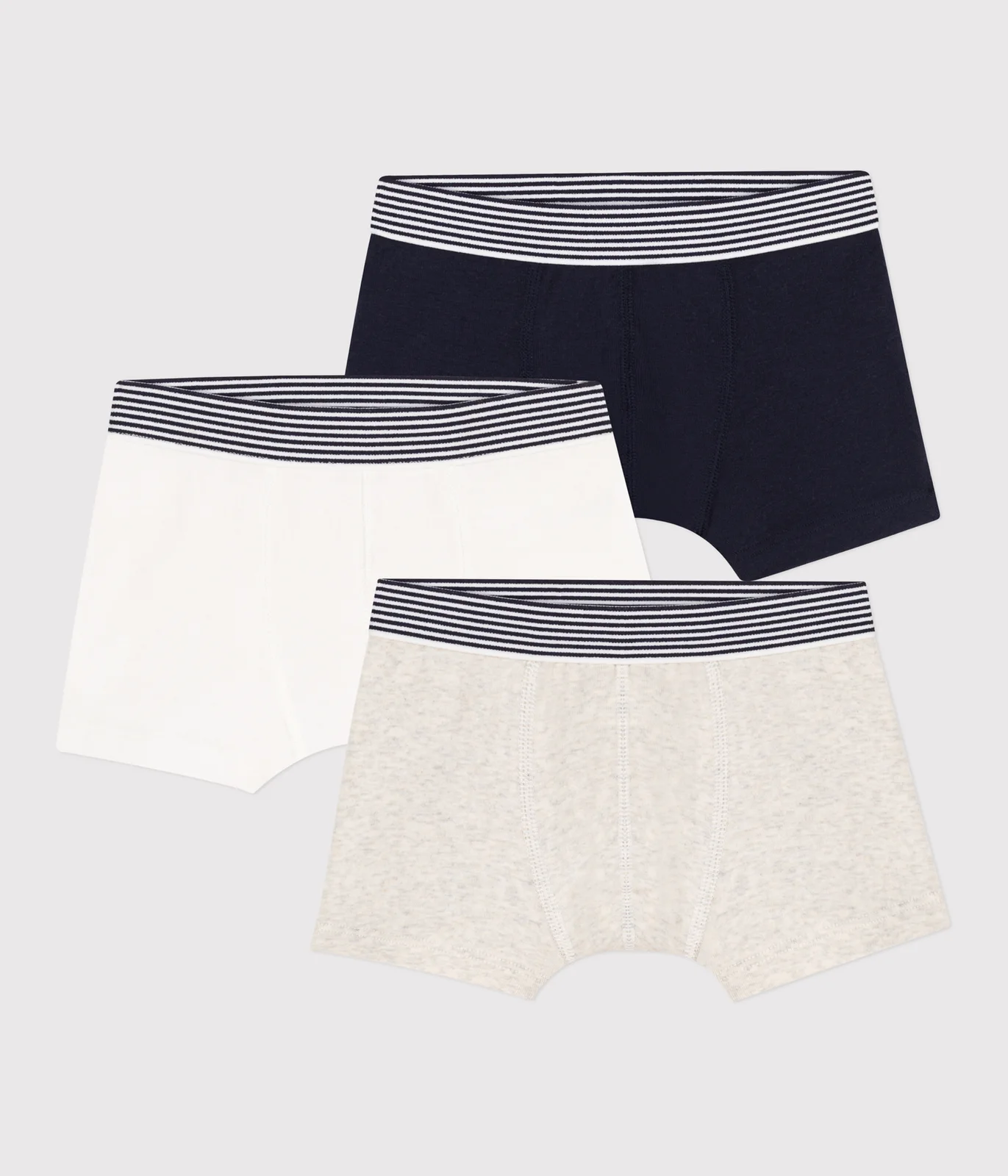 Boys' Plain Cotton Boxer Shorts - 3-Pack