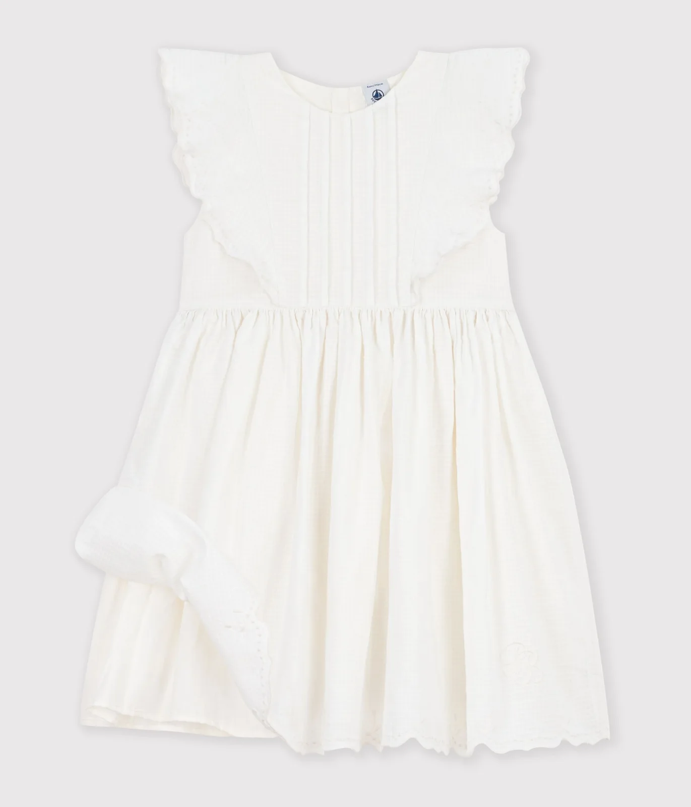 Children's plain short-sleeved poplin dress
