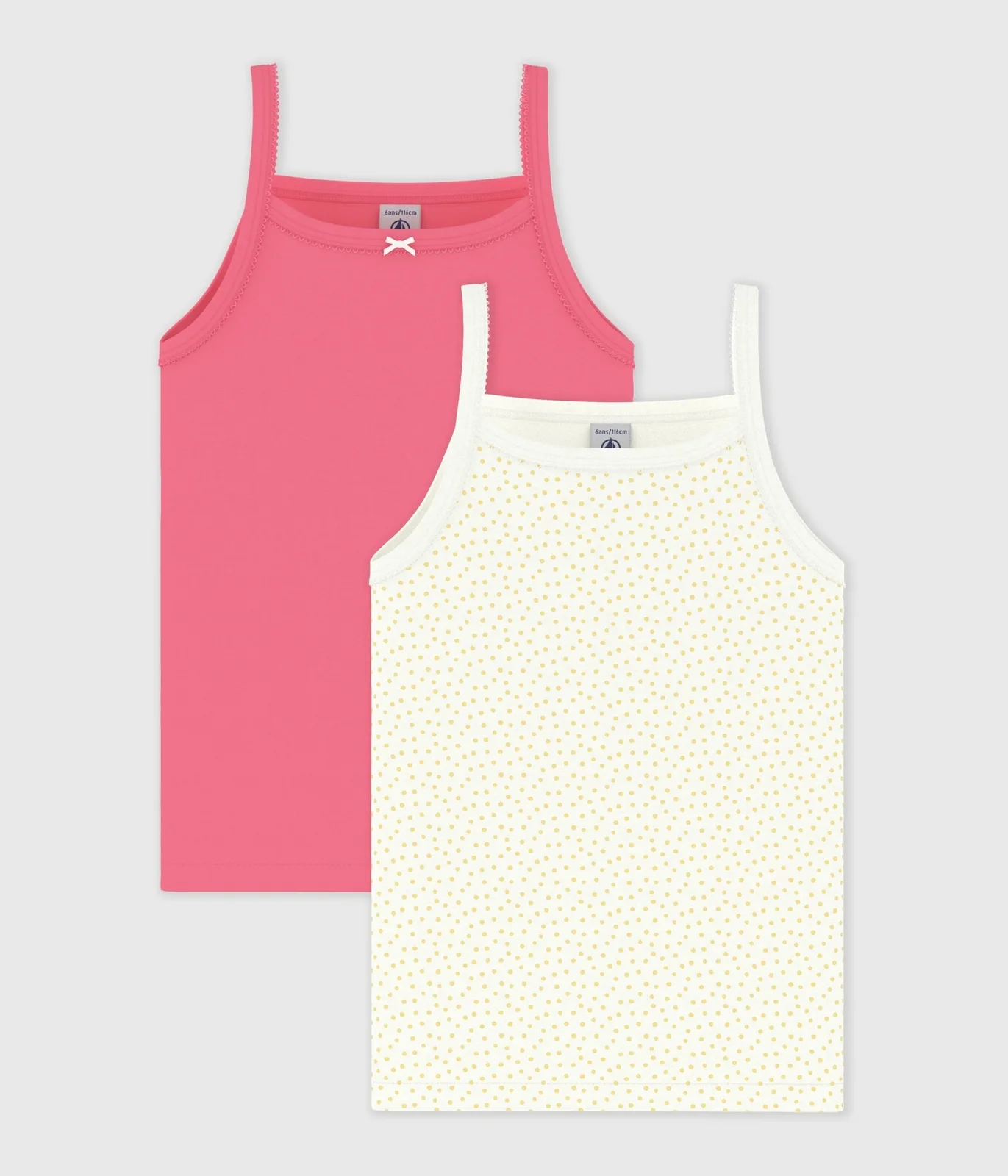 Pack of two children's polka dot print cotton tank tops