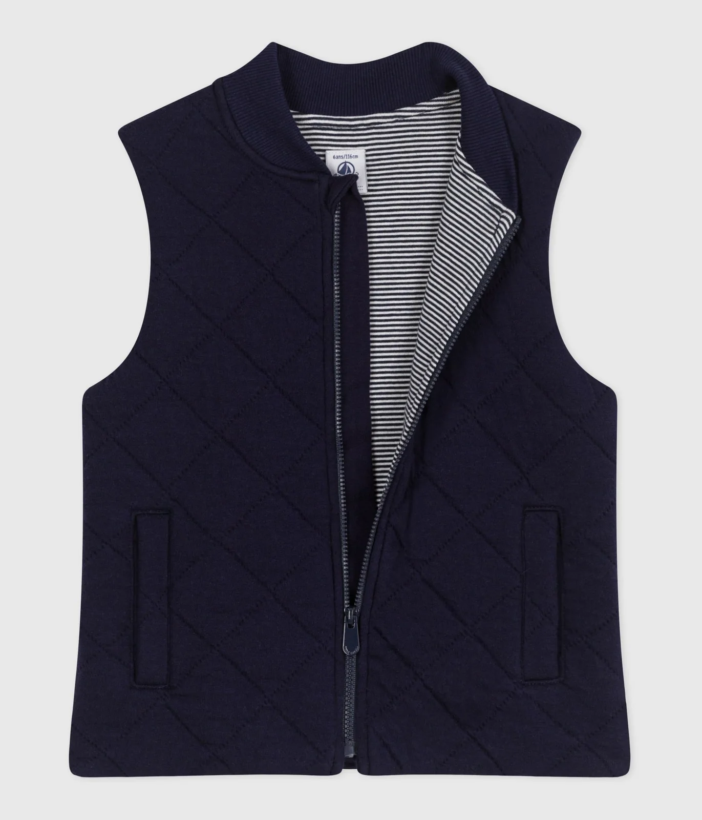 Children's sleeveless plain cotton cardigan