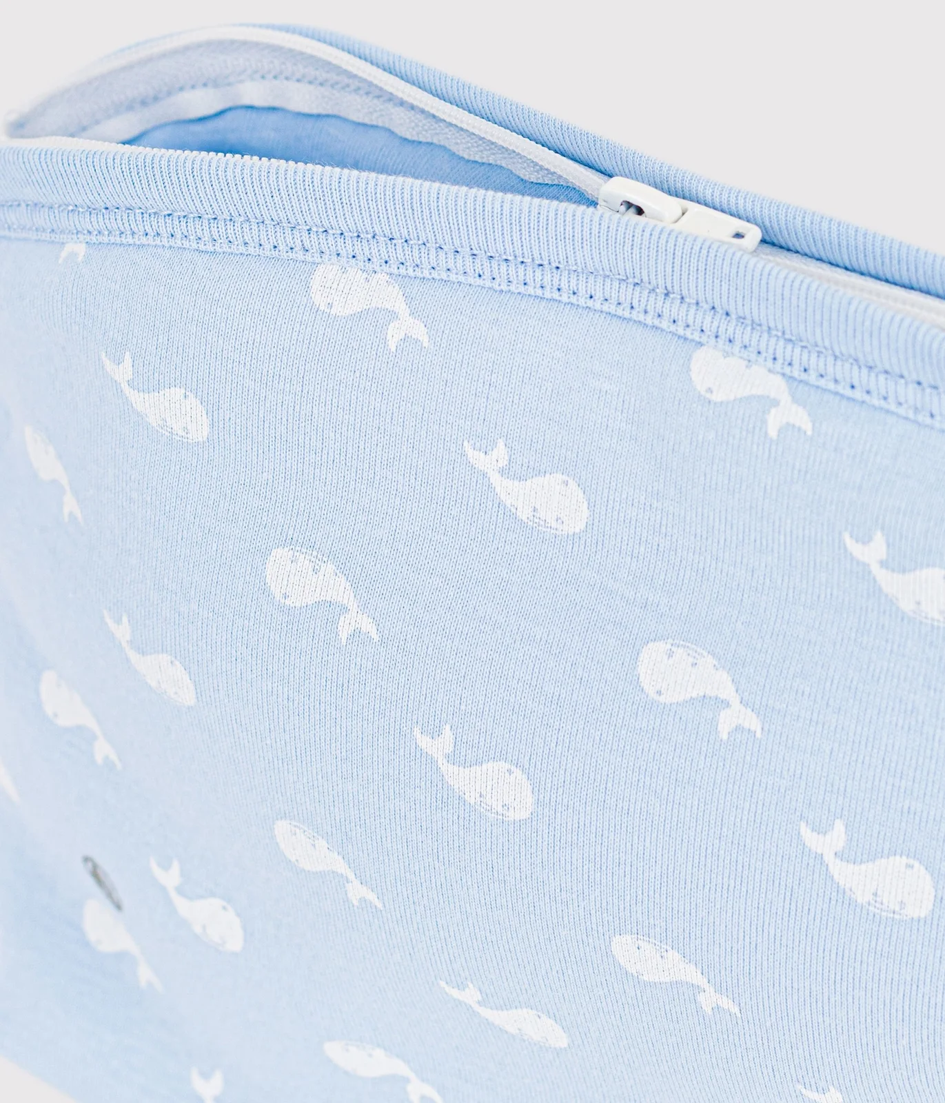 Babies' whale-print cotton bag