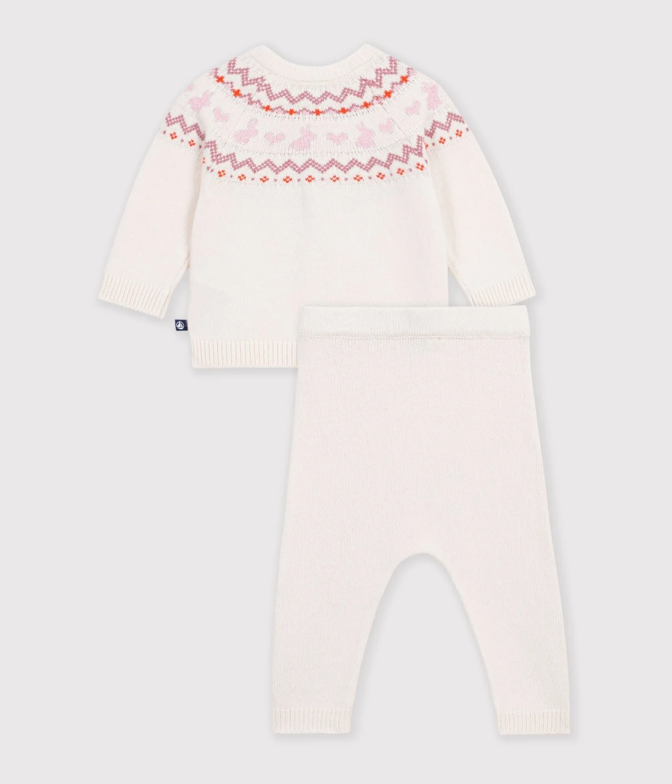 Jacquard knit outfit for babies