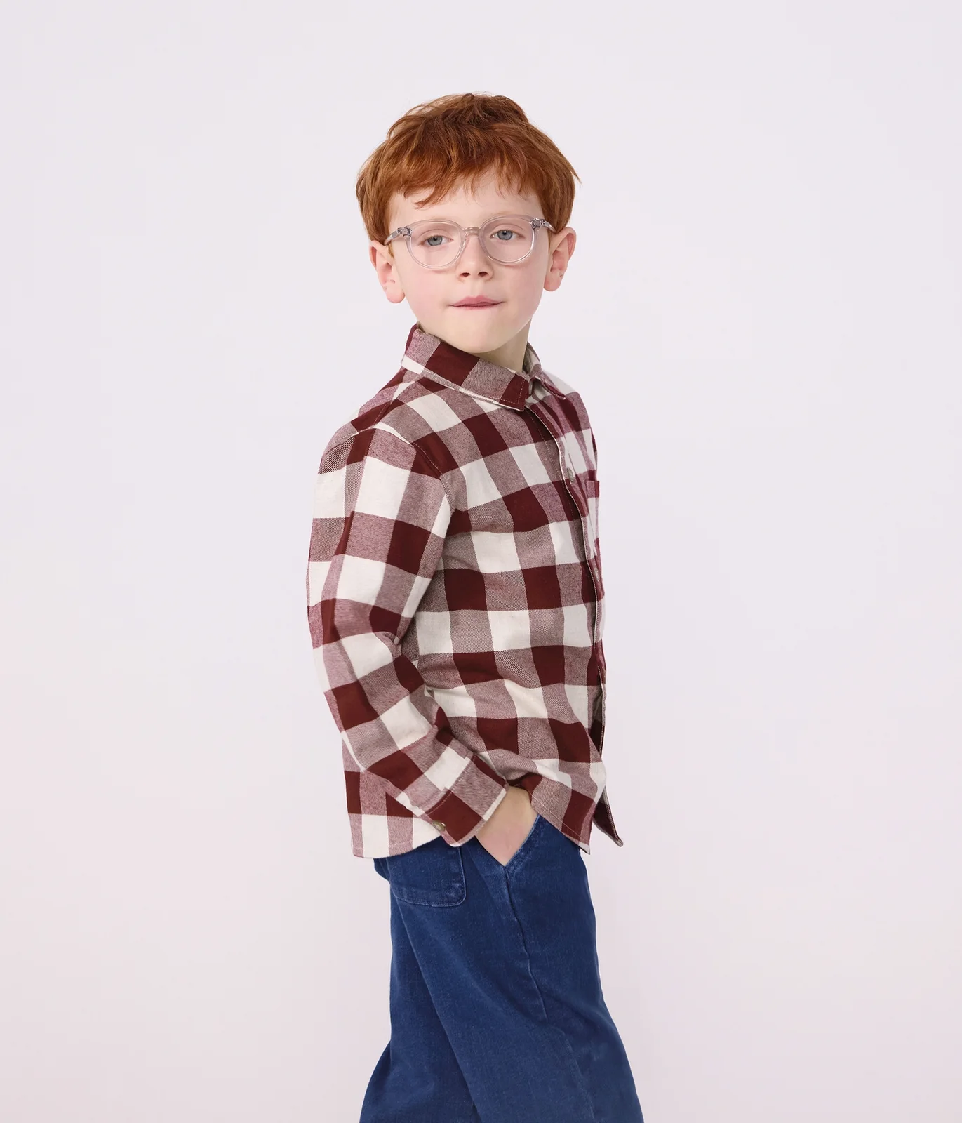 Children's checked cotton shirt