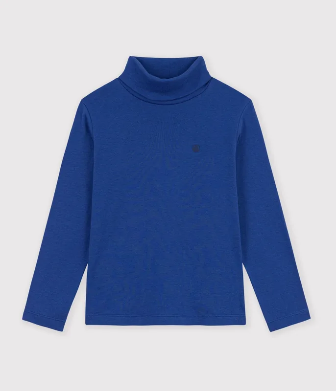 Children's plain cotton rollneck top