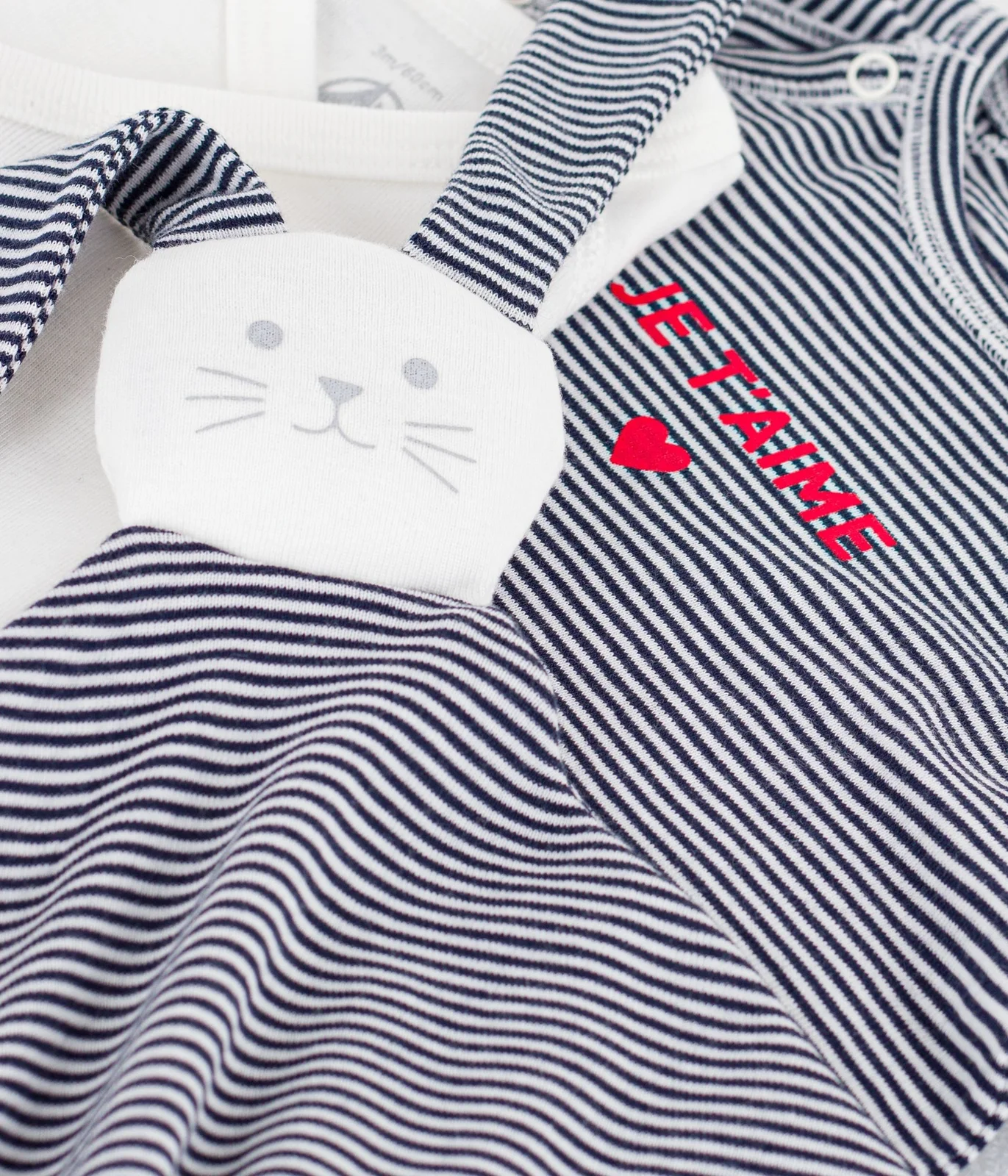 Newborn babies' stripy cotton gift box
