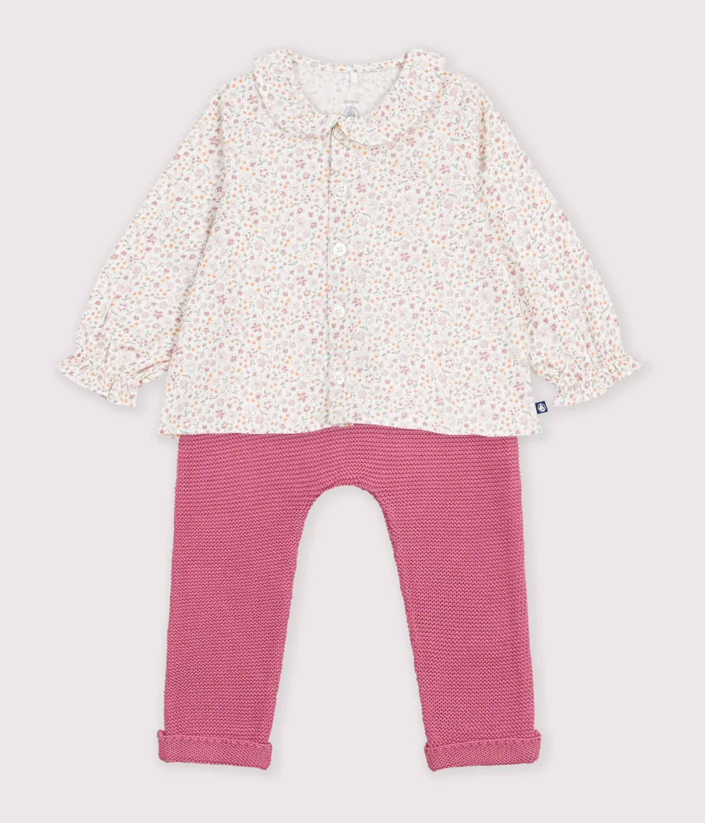 Baby outfit in cotton with a floral print