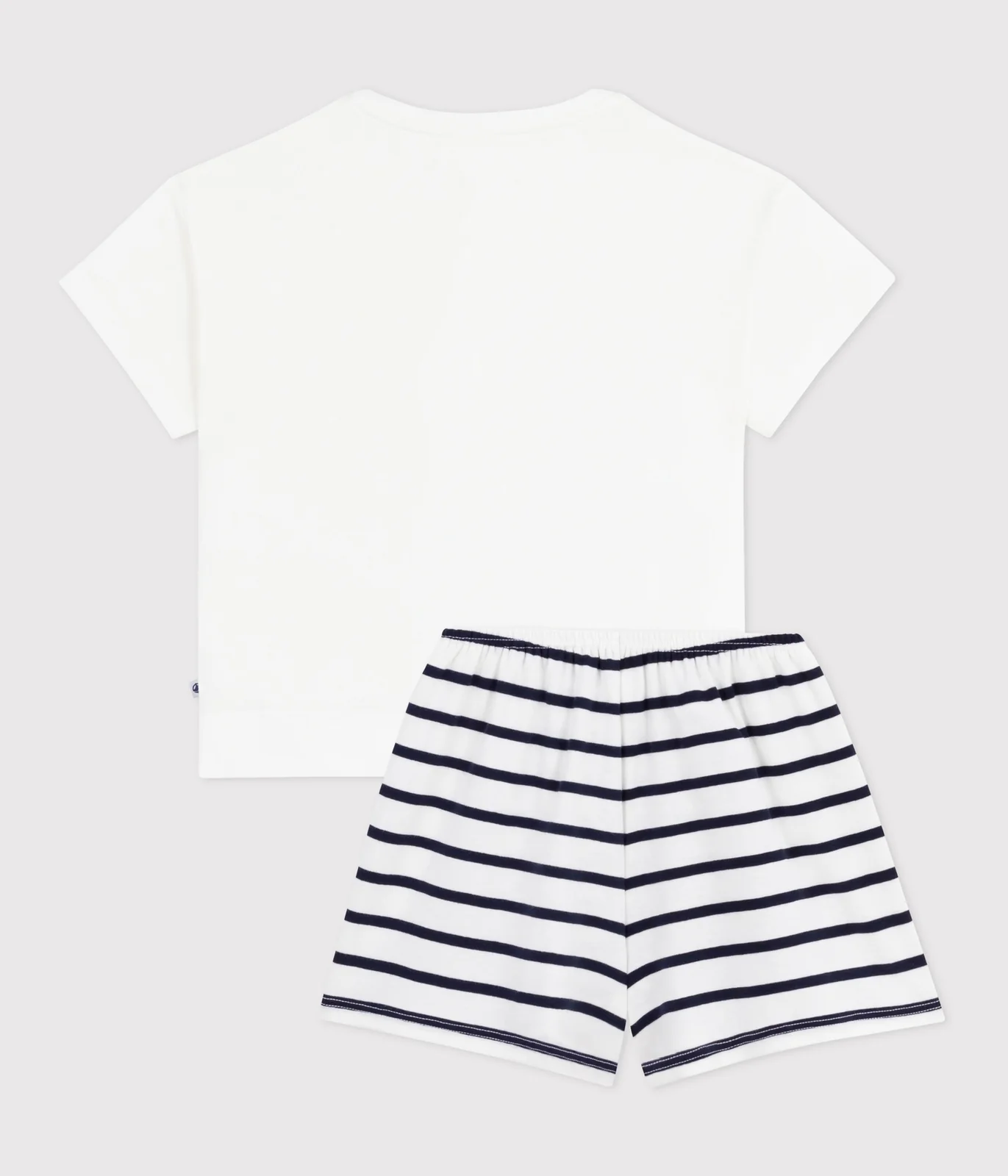 Children's short pajamas in cotton with heart print