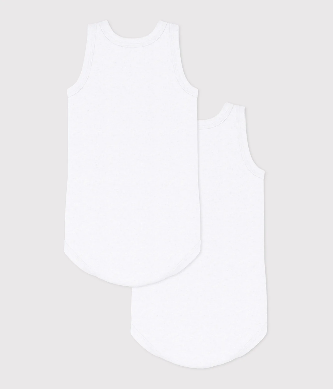 Babies' White Sleeveless Bodysuit - 2-Pack