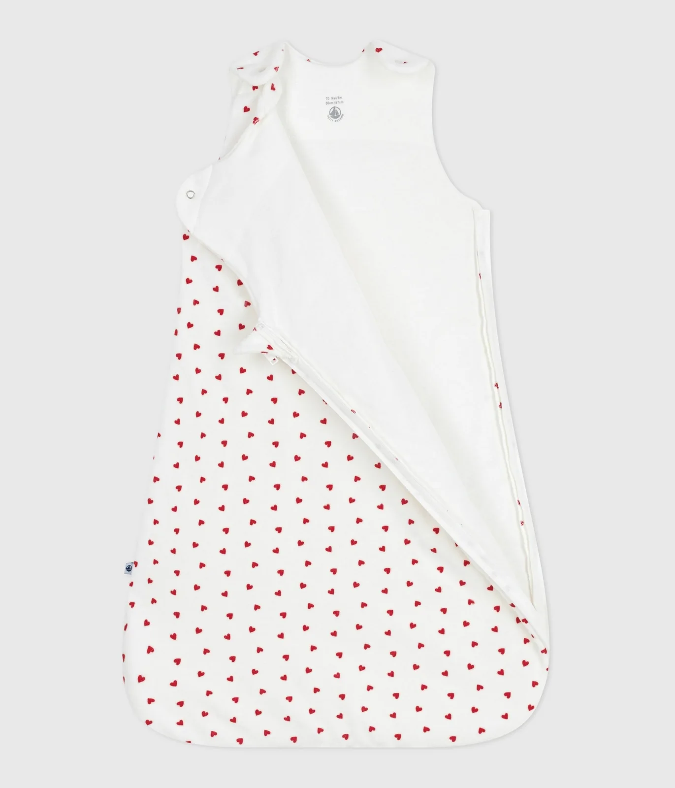 Babies' 3 TOG heart-print corduroy sleeping bag
