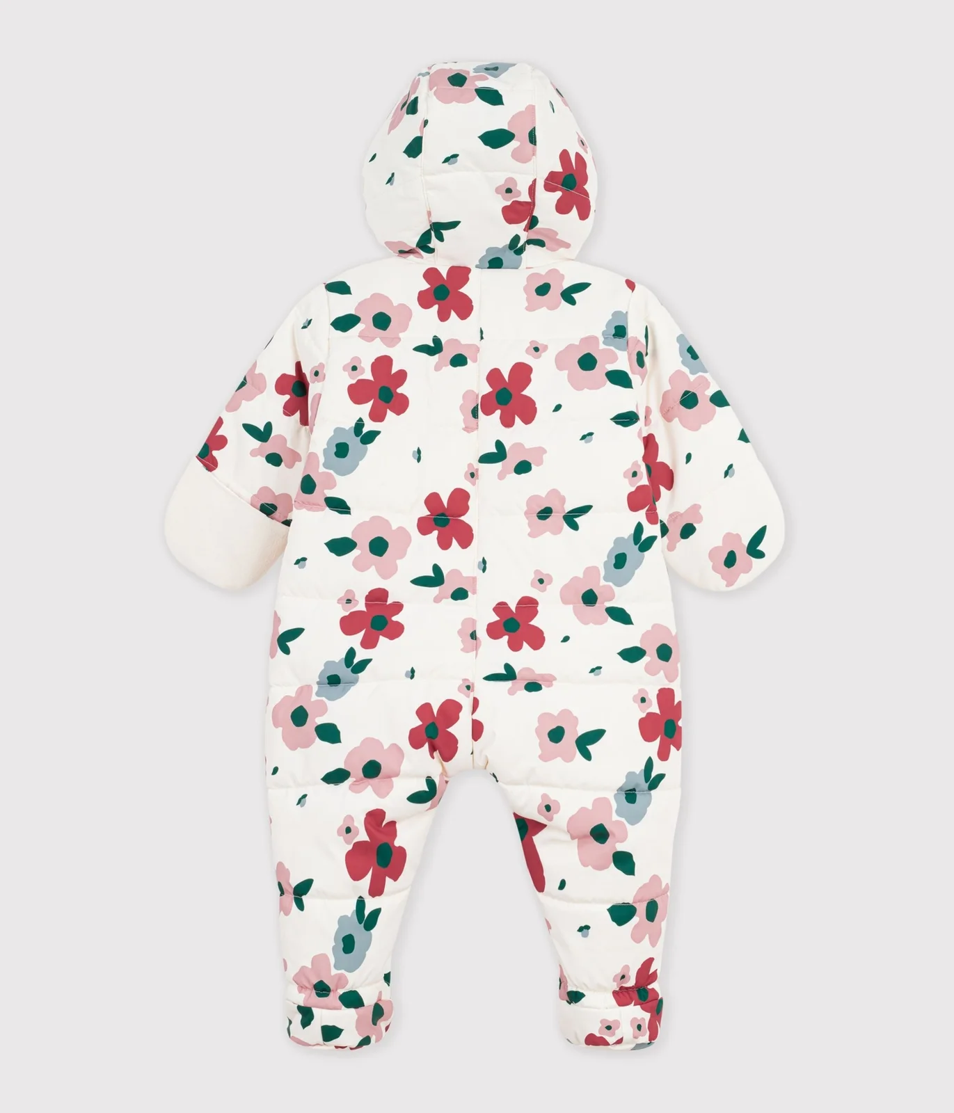 Babies' floral print polyester snowsuit