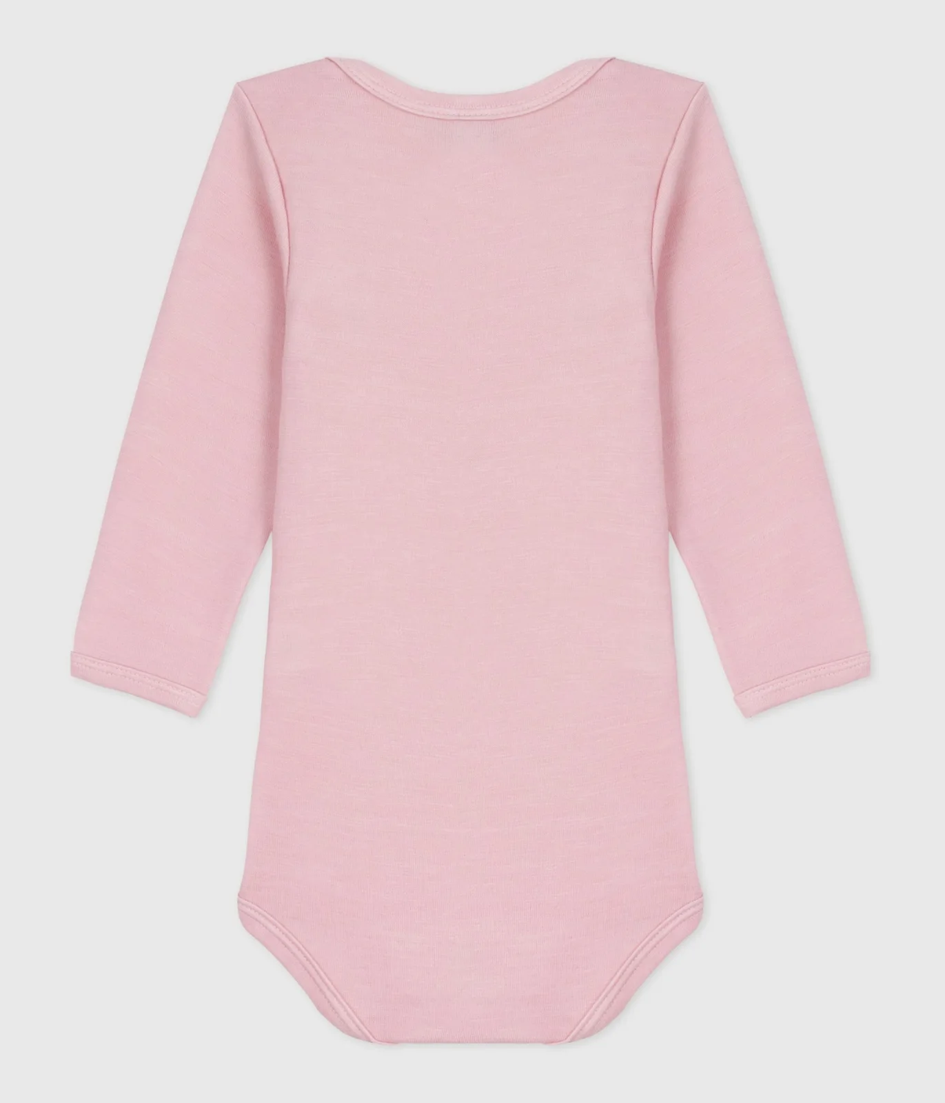 Unisex baby long-sleeve wool and cotton bodysuit