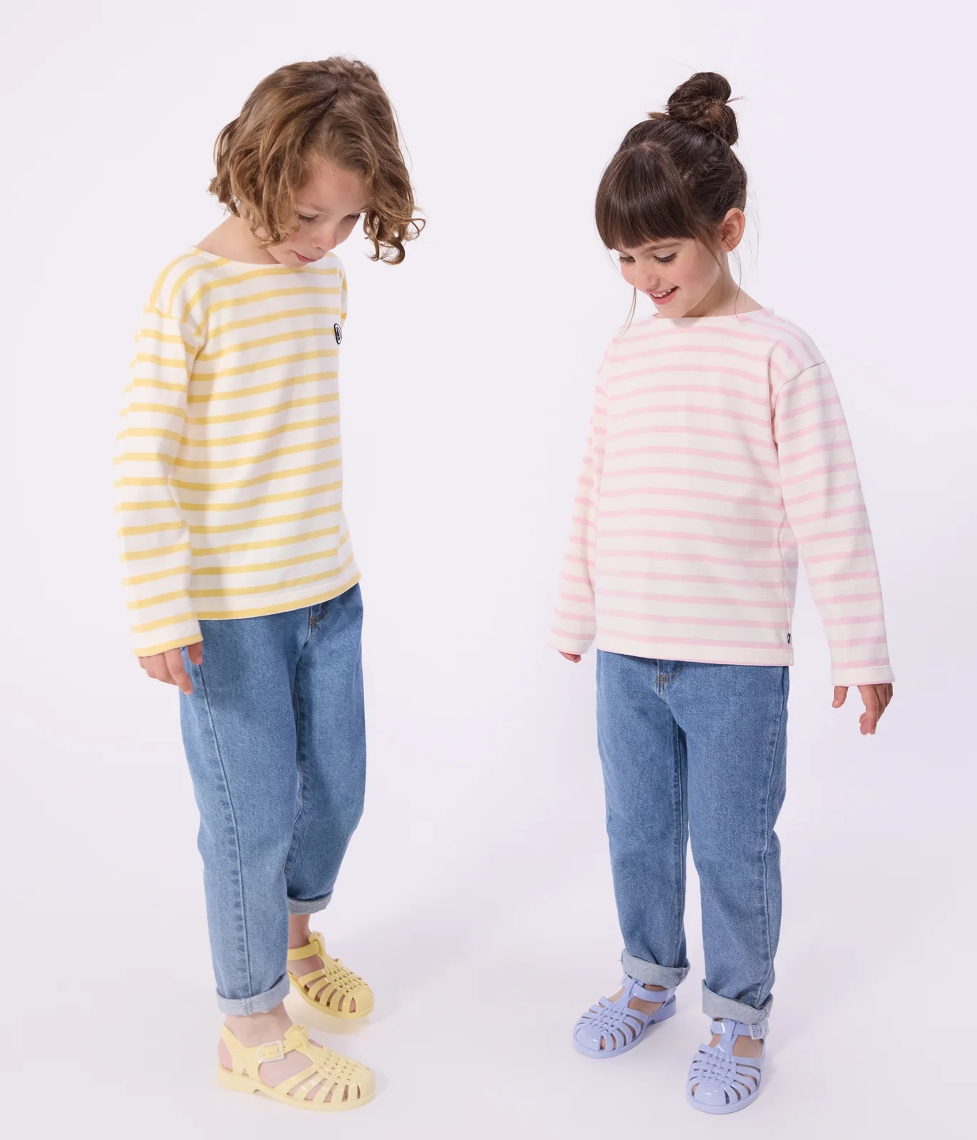 Children's stripy cotton Breton top