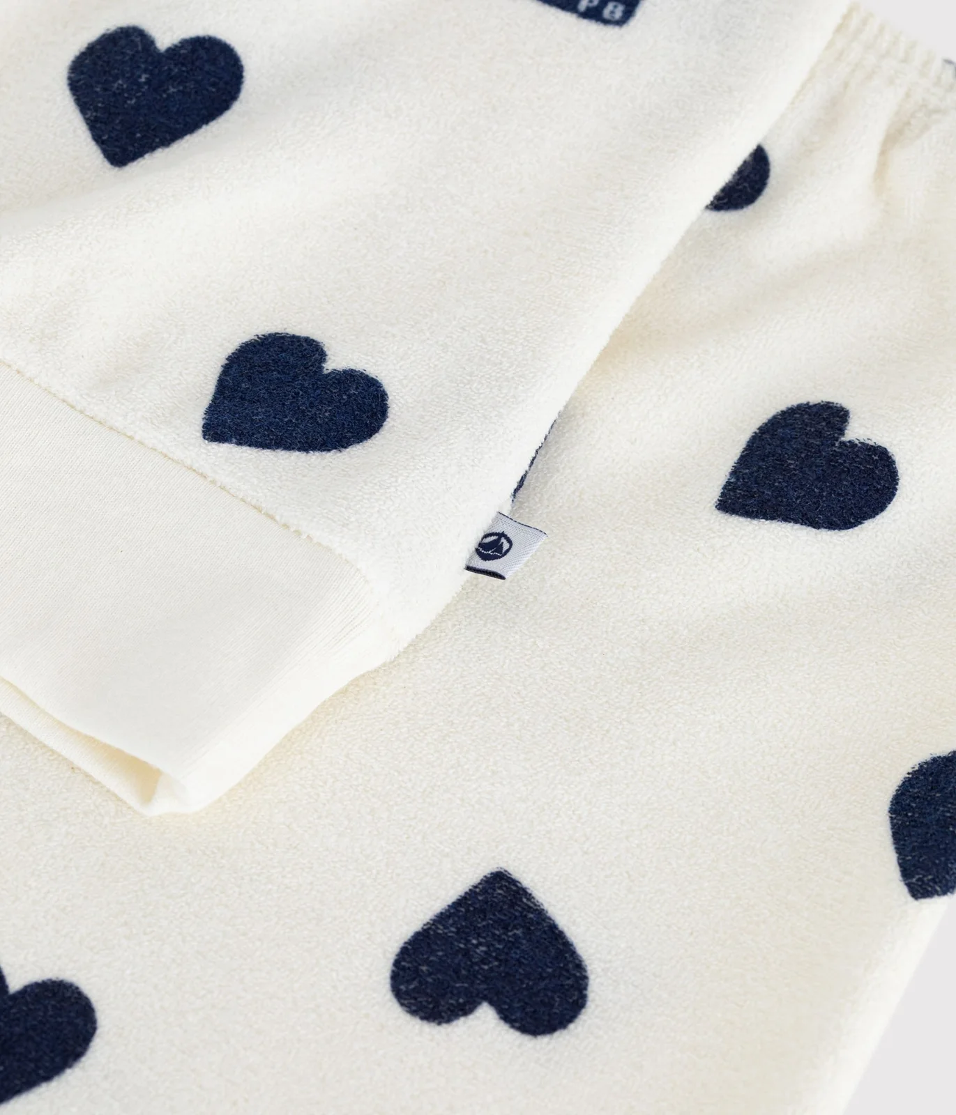 Children's cotton terry pyjamas printed with hearts