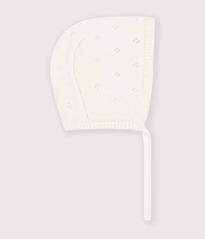 Baby hat in openwork knit
