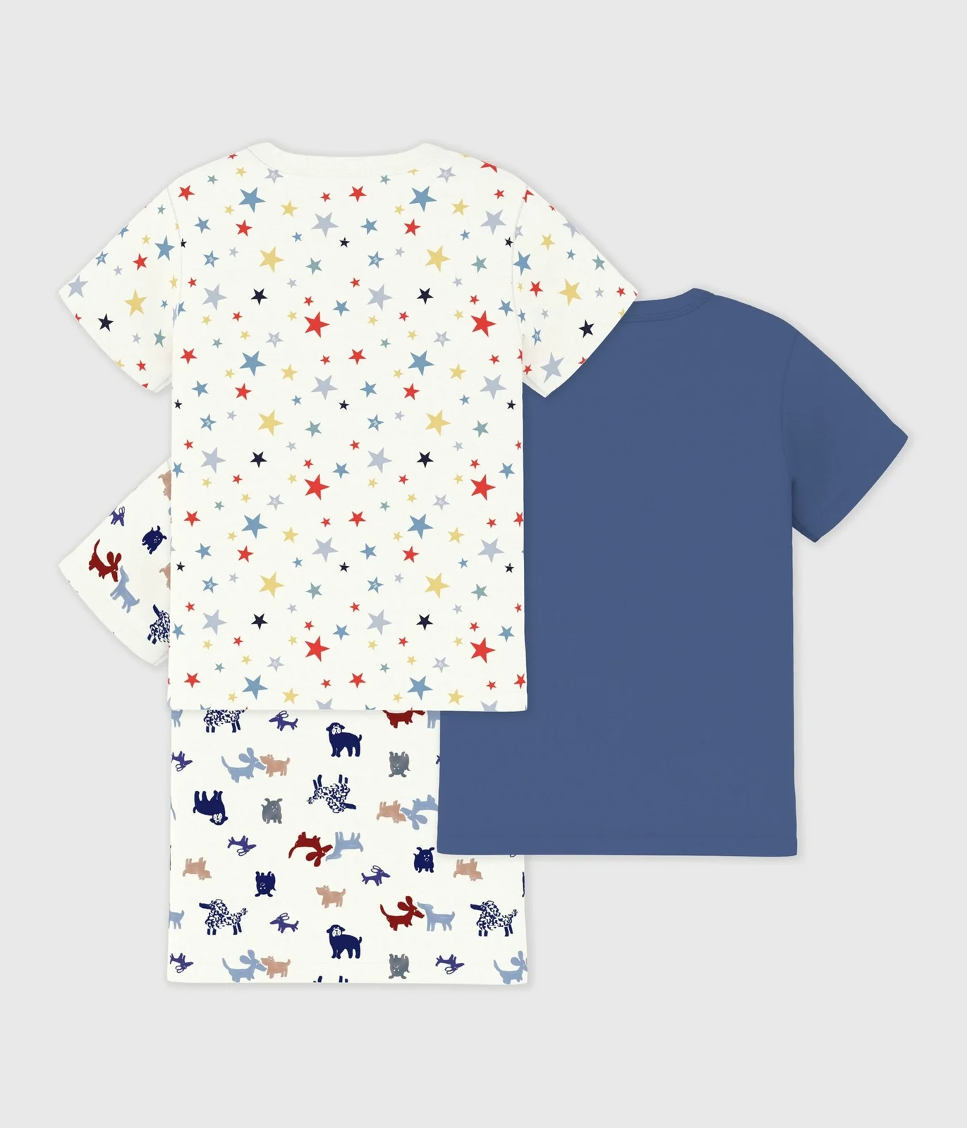 Pack of children's short-sleeved printed cotton T-shirts