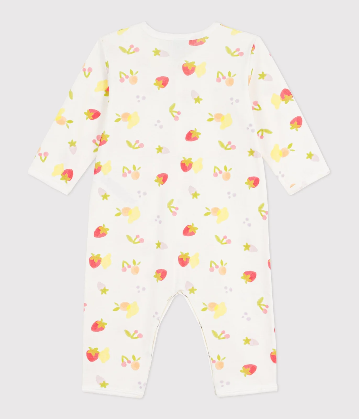 Babies' footless fruit print cotton pyjama suit