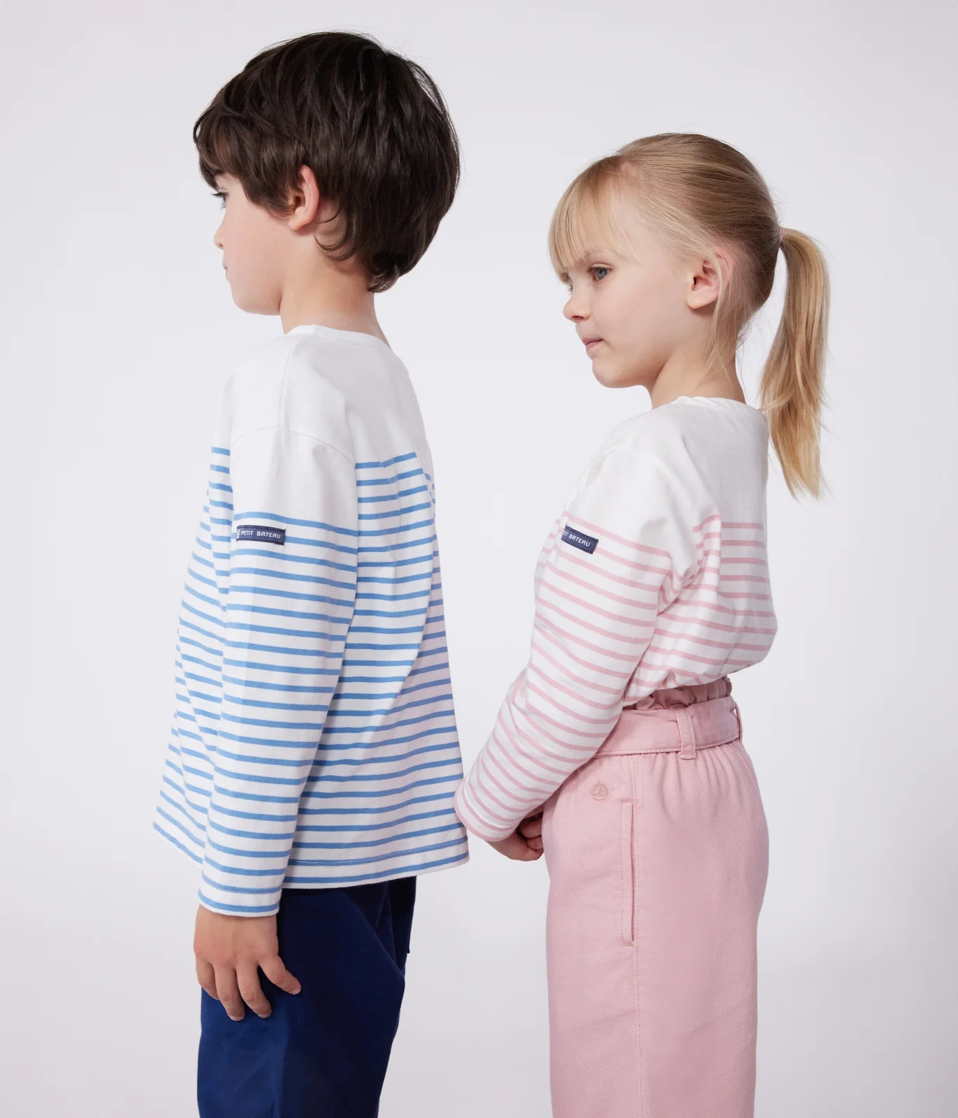 Children's long-sleeved cotton Breton T-shirt